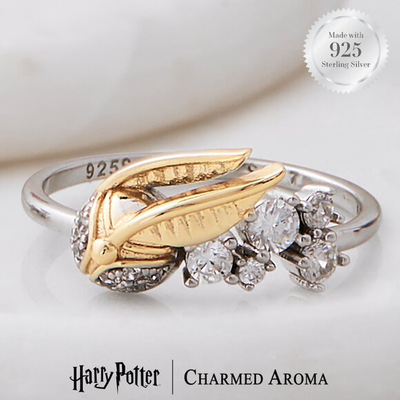 Harry Potter Golden Snitch Flying Ring, 925 Sterling Silver Charmed Aroma - Picture 1 of 7